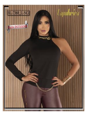 Blusa Negra con faja interna