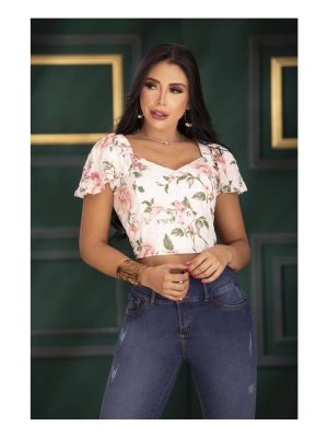 Blusa Blanca con flores