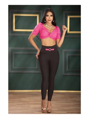 Conjunto de Lycra Negro/rosa