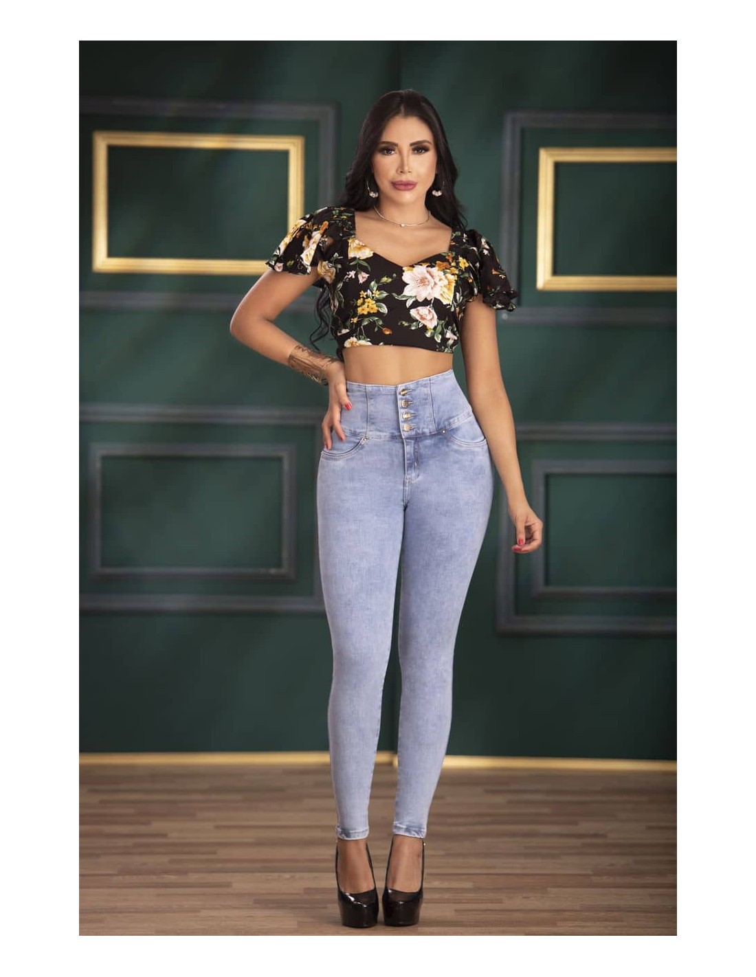 Pantalón con Faja Azul Claro - Imagen 2
