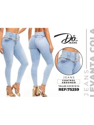 Pantalón Vaquero Tiro Alto Azul