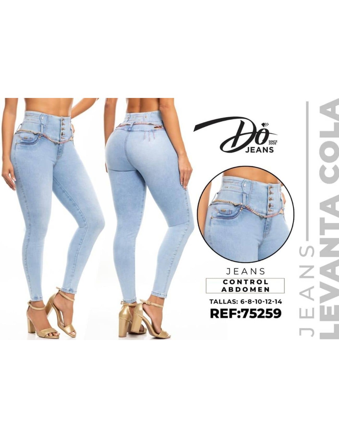 Pantalón Vaquero Tiro Alto Azul
