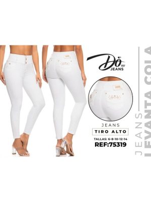 Pantalón Vaquero tiro alto Blanco