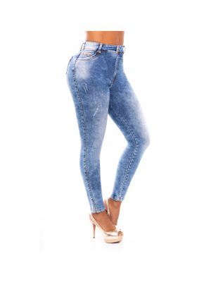 Pantalón Vaquero Tiro Alto azul claro