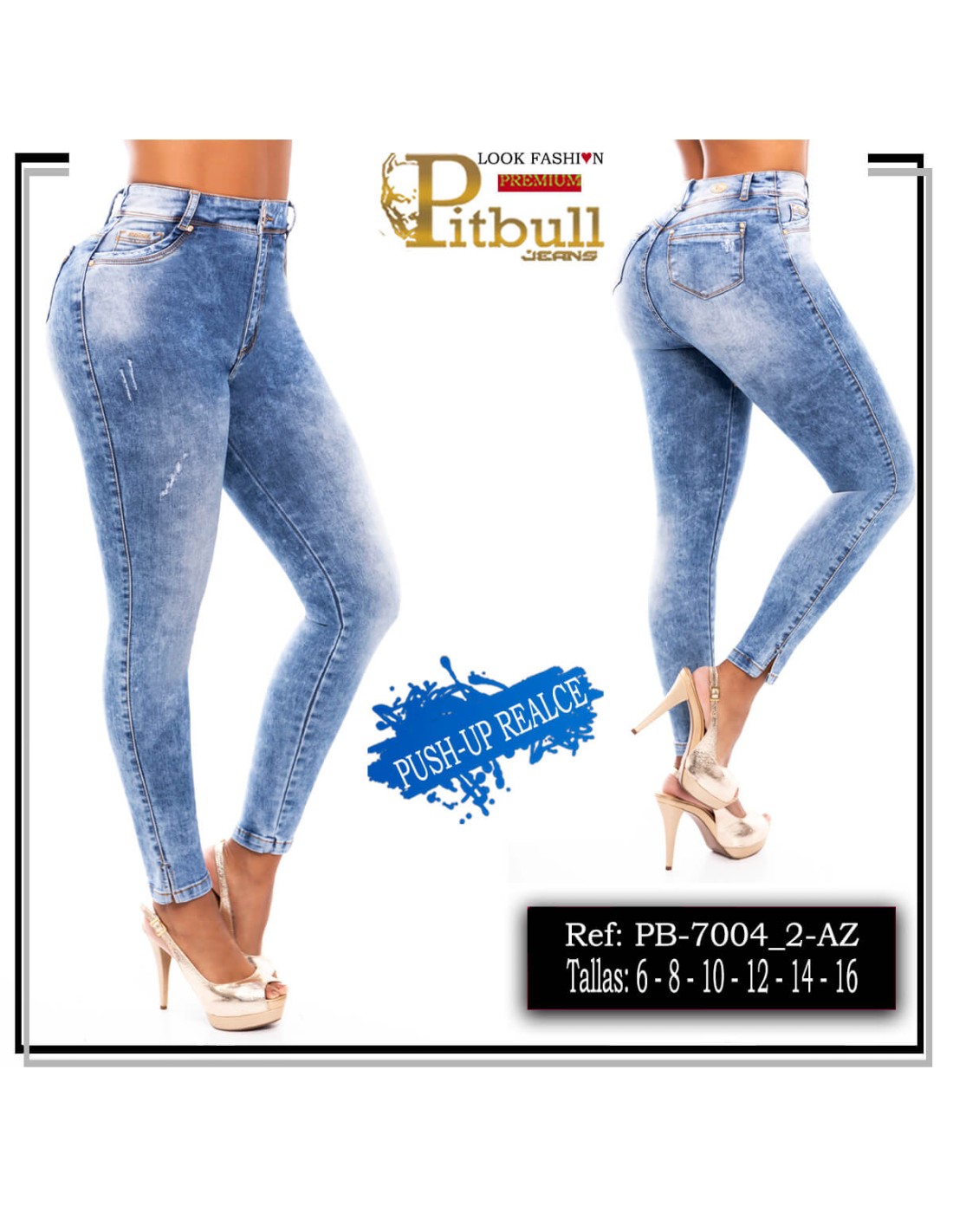 Pantalón Vaquero Tiro Alto azul claro - Imagen 3