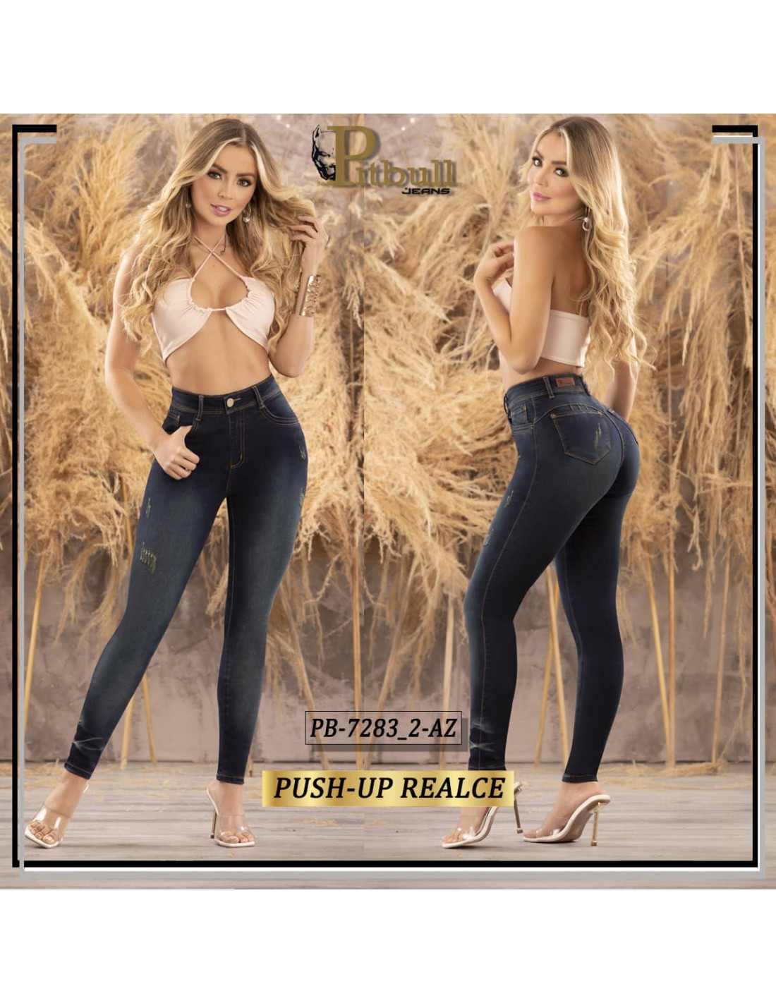 Pantalón Vaquero Tiro Alto Negro claro - Imagen 4