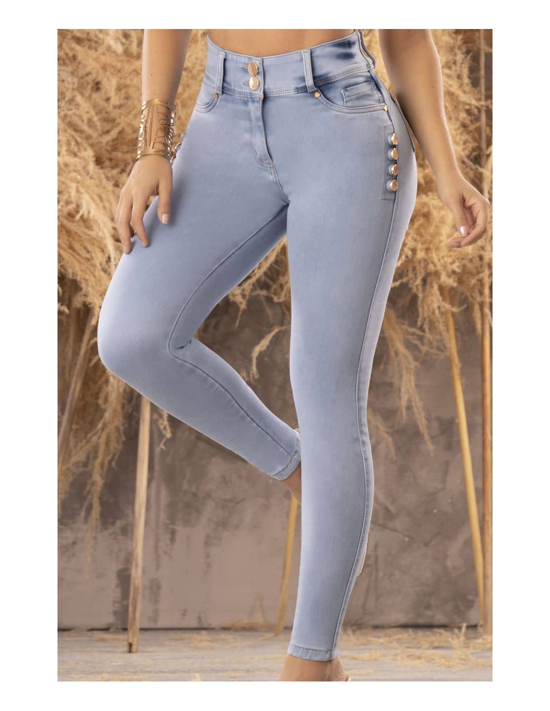 Pantalón Tiro Alto azul Claro - Imagen 3